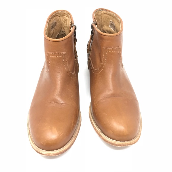 Nordstrom Hinge Cognac Leather Short Ankle Boots - Picture 2 of 8